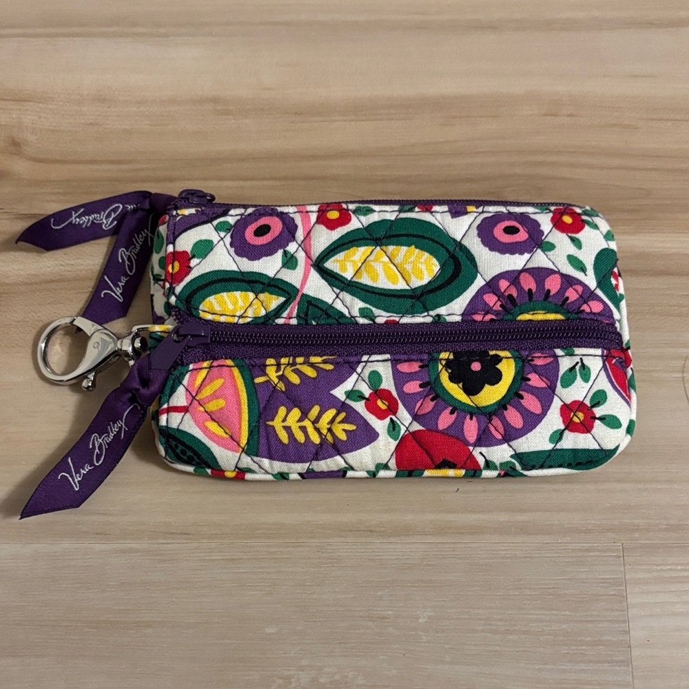 Vera Bradley Colorful Floral Wristlet - Purple, Green, Yellow